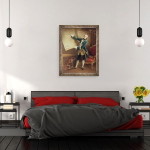 Tablou inramat - Francois-Hubert Drouais - Contele de Vaudreuil, 70 x 90 cm - Img 3
