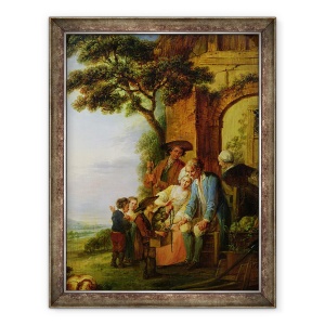 Tablou inramat - Francois Louis Joseph Watteau - Baiatul din Savoy si Marmotul lui, 60 x 80 cm