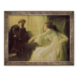 Tablou inramat - Frank Dicksee - Marturisirea, 60 x 80 cm