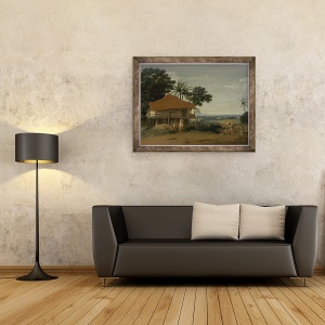 Tablou inramat - Frans Jansz Post - Peisaj brazilian cu casa unui lucrator, 60 x 80 cm - Img 2