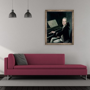 Tablou inramat - Franz Thaddaus Helbling - Portretul lui Carl Graf Firmian la pian, 50 x 60 cm - Img 2