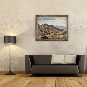 Tablou inramat - Franz Theobald Horny - Vedere de Olevano, 60 x 80 cm - Img 2