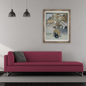 Tablou inramat - Franz von Bayros - Ilustratie din Comedia divina a lui Dante, Inferno, Canto XII - 55, 50 x 60 cm - Img 2