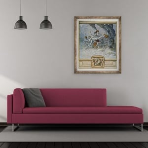 Tablou inramat - Franz von Bayros - Ilustratie din Comedia divina a lui Dante, Inferno, Canto XXX - 22, 50 x 60 cm - Img 2