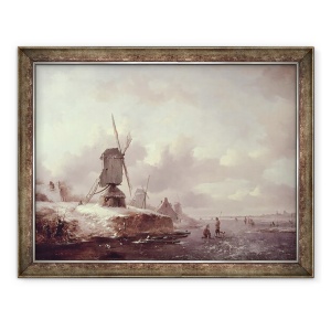 Tablou inramat - Frederick Marianus Kruseman - Peisaj iarna, 70 x 90 cm