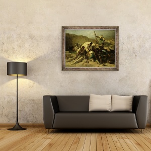 Tablou inramat - Friedrich von Keller - Transportarea blocurilor de piatra, 60 x 80 cm - Img 2