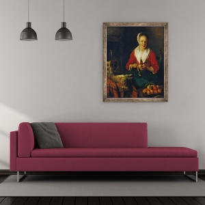 Tablou inramat - Gabriel Metsu - Peeler de mere, 50 x 60 cm - Img 2