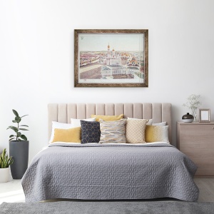 Tablou inramat - Gadolle - Panorama Moscovei, detalii ale catedralelor din Kremlin, 70 x 90 cm - Img 3
