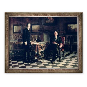 Tablou inramat - Ge - Petru cel Mare il interogheaza pe tarevici Alexei Petrovici la Peterhof, 60 x 80 cm