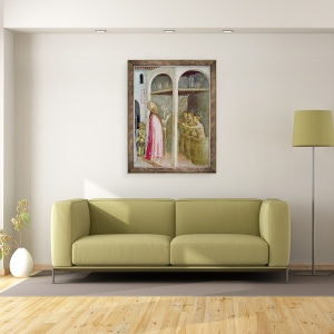 Tablou inramat - Gentile da Fabriano - Sfantul Nicolae Resusciteaza cei trei copii aruncati in cazi de saramura, detaliu dintr-un panou predella al Altarului Quaratesi, 60 x 80 cm - Img 2