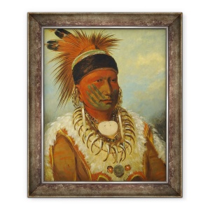 Tablou inramat - George Catlin - Norul Alb, seful sefului Iowas, 50 x 60 cm