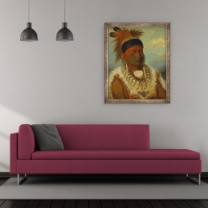 Tablou inramat - George Catlin - Norul Alb, seful sefului Iowas, 50 x 60 cm - Img 2