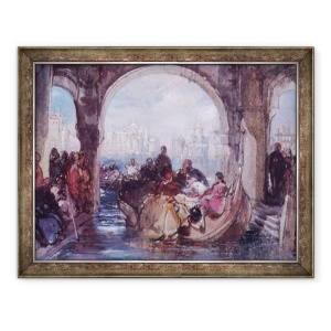 Tablou inramat - George Cattermole - Vedere in Venetia, 60 x 80 cm