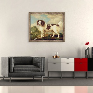 Tablou inramat - George Stubbs - Norfolk maro si alb sau spaniol de apa, 50 x 60 cm - Img 2