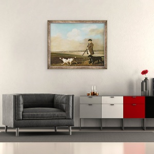 Tablou inramat - George Stubbs - Sir John Nelthorpe, al 6-lea baronet care trage cu cainii sai in Barton Field, Lincolnshire, 50 x 60 cm - Img 2