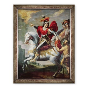 Tablou inramat - Georges Lallemand - Sfantul Martin impartind mantaua cu cersetorul, 70 x 90 cm