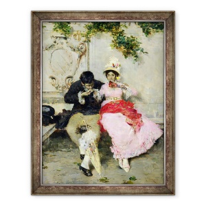 Tablou inramat - Giacomo Favretto - Declaratia, 60 x 80 cm