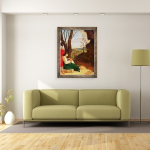 Tablou inramat - Giorgione - Cei Trei Filozofi, 60 x 80 cm - Img 2