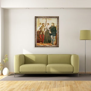 Tablou inramat - Giovanni Antonio Fasolo - Invitatie la dans, detaliu al grupului central, 60 x 80 cm - Img 2