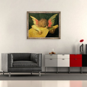 Tablou inramat - Giovanni Battista Rosso Fiorentino - inger muzician, 50 x 60 cm - Img 2
