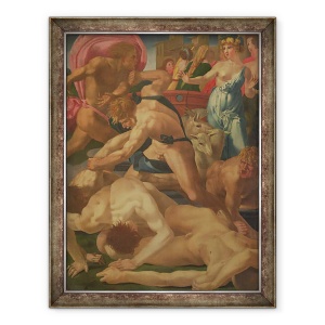 Tablou inramat - Giovanni Battista Rosso Fiorentino - Moise aparand fiicele lui Ietro, 70 x 90 cm