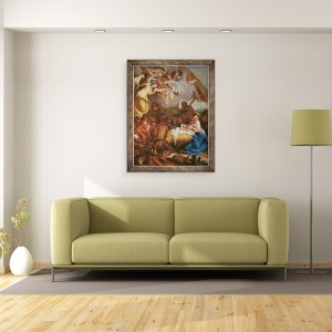 Tablou inramat - Giovanni Benedetto Castiglione - Adorarea Pastorilor, 60 x 80 cm - Img 2
