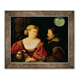 Tablou inramat - Giovanni de Busi Cariani - Seductie Alegoria tineretului si varstei c.1515, 50 x 60 cm