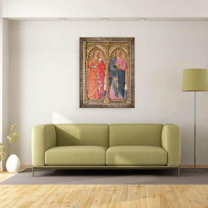 Tablou inramat - Giovanni del Biondo dal Casentino - Sfantul Ioan si Sfanta Maria Magdalena, 60 x 80 cm - Img 2