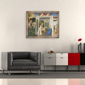 Tablou inramat - Giovanni di Paolo di Grazia - Buna Vestire si Expulzarea din Paradis, 50 x 60 cm - Img 2
