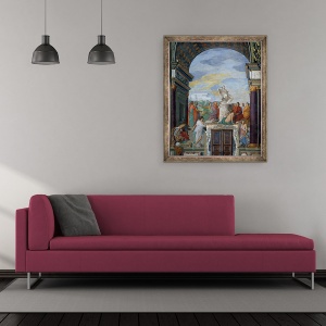 Tablou inramat - Giovanni Mannozzi - Lorenzo de Medici 1449-92 inconjurat de artisti, 50 x 60 cm - Img 2