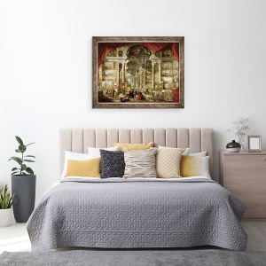 Tablou inramat - Giovanni Paolo Pannini - Galerie cu vedere la Roma Moderna, 60 x 80 cm - Img 3