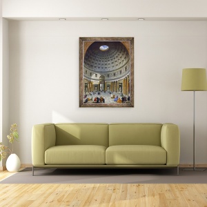 Tablou inramat - Giovanni Paolo Pannini - Interiorul Panteonului, Roma, 60 x 80 cm - Img 2
