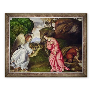 Tablou inramat - Girolamo da Treviso II - Agar si ingerul, 60 x 80 cm