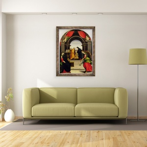 Tablou inramat - Girolamo del Pacchia - Buna Vestire si Vizita, 60 x 80 cm - Img 2