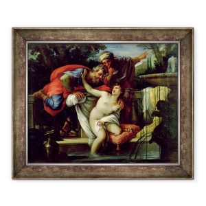 Tablou inramat - Giuseppe Bartolomeo Chiari - Susanna si Batranii, 50 x 60 cm
