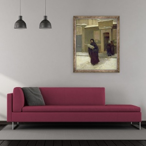 Tablou inramat - Guillaume Albert Demarest - Parasirea spitalului de maternitate, 50 x 60 cm - Img 2