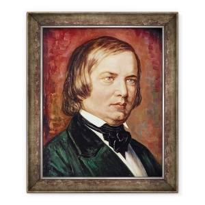 Tablou inramat - Gustav Zerner - Portretul lui Robert Schumann 1810-1856, 50 x 60 cm