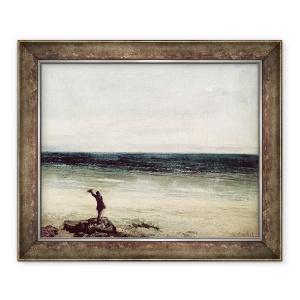 Tablou inramat - Gustave Courbet - Artistul de pe malul marii la Palavas, 50 x 60 cm