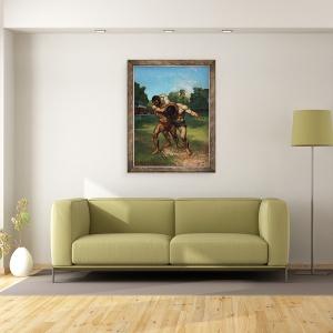 Tablou inramat - Gustave Courbet - Luptatorii, 70 x 90 cm - Img 2