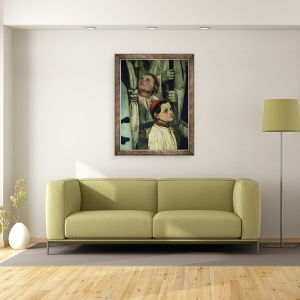 Tablou inramat - Gustave Courbet - O inmormantare la Ornans detaliu al unui baiat de cor, 60 x 80 cm - Img 2