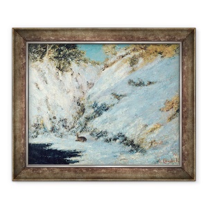 Tablou inramat - Gustave Courbet - Peisaj cu zapada, 70 x 85 cm