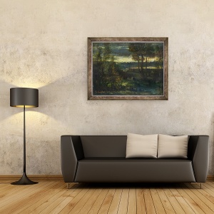 Tablou inramat - Gustave Courbet - Peisaj seara, 60 x 80 cm - Img 2