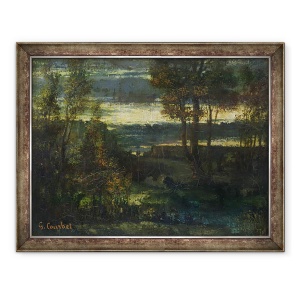 Tablou inramat - Gustave Courbet - Peisaj seara, 70 x 90 cm