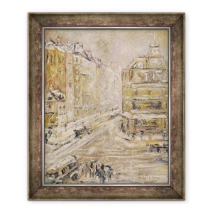Tablou inramat - Gustave Loiseau - Rue de Clignancourt sub zapada, 50 x 60 cm
