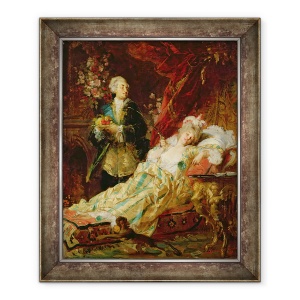 Tablou inramat - Gyula Benczur - Ludovic al XV-lea si doamna Dubry, 50 x 60 cm