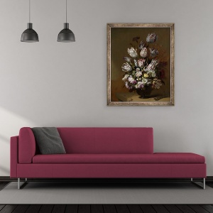 Tablou inramat - Hans Bollongier - Flori Natura statica, 50 x 60 cm - Img 2