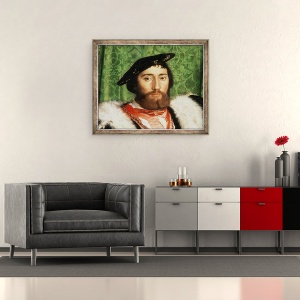 Tablou inramat - Hans Holbein the Younger - Ambasadorii I, 70 x 85 cm - Img 2