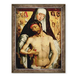 Tablou inramat - Hans Memling - Omul de durere in bratele Fecioarei, 60 x 80 cm