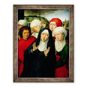 Tablou inramat - Hans Memling - Sfintele Femei si Sfantul Ioan, panoul din dreapta al Depozitiei Diptych, 70 x 90 cm