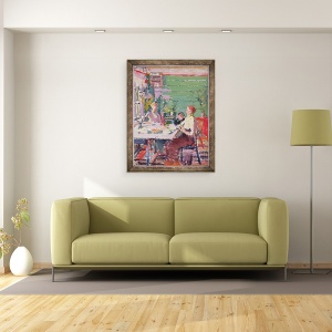 Tablou inramat - Harold Gilman - Scena interioara, posibil in Norvegia, 70 x 90 cm - Img 2